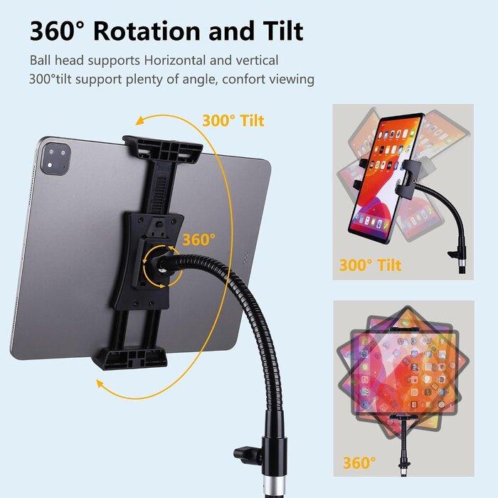 Tablet- & Handy-Bodenständer 185 cm mit Schwanenhals - 33% Rabatt