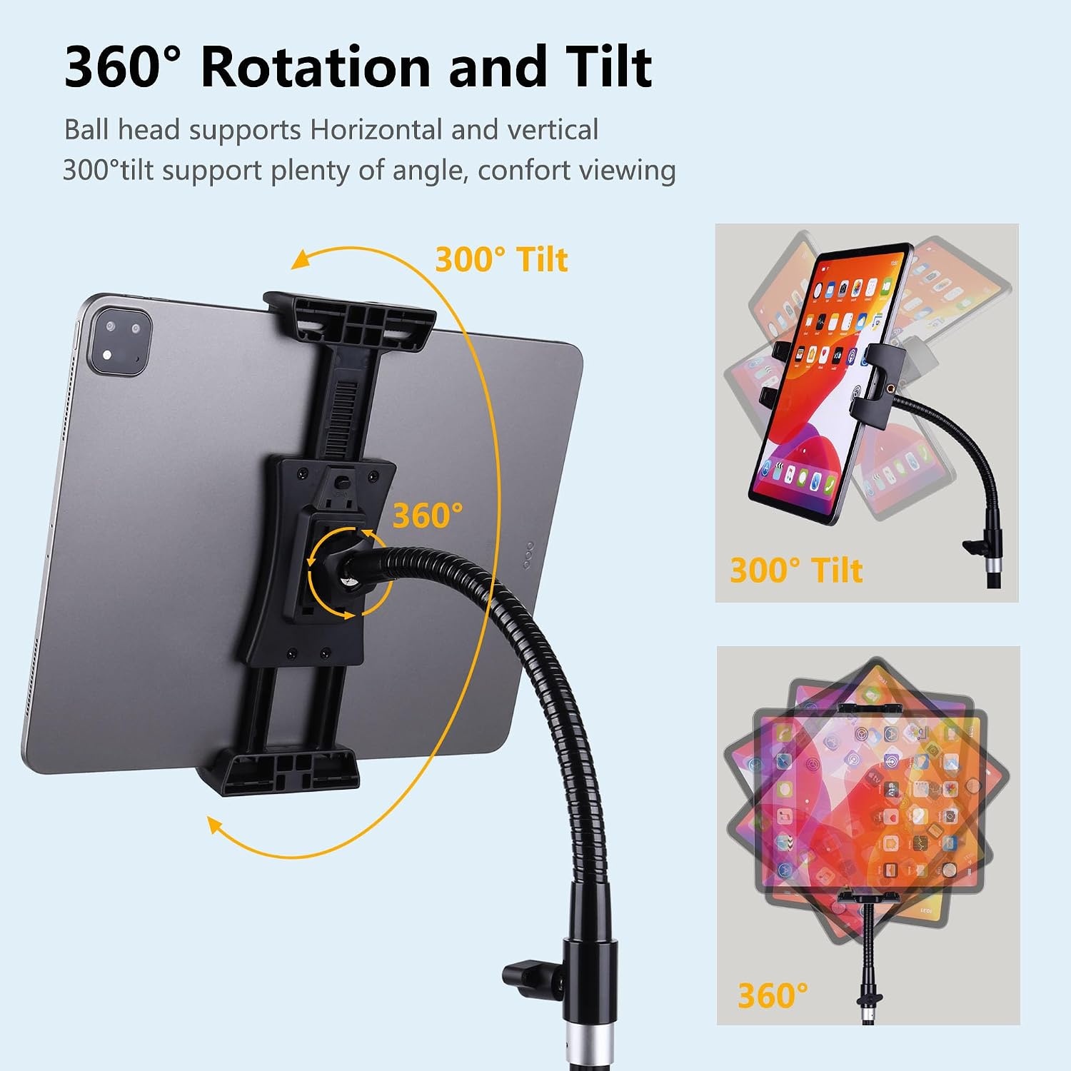 Tablet- & Handy-Bodenständer 185 cm mit Schwanenhals - 33% Rabatt