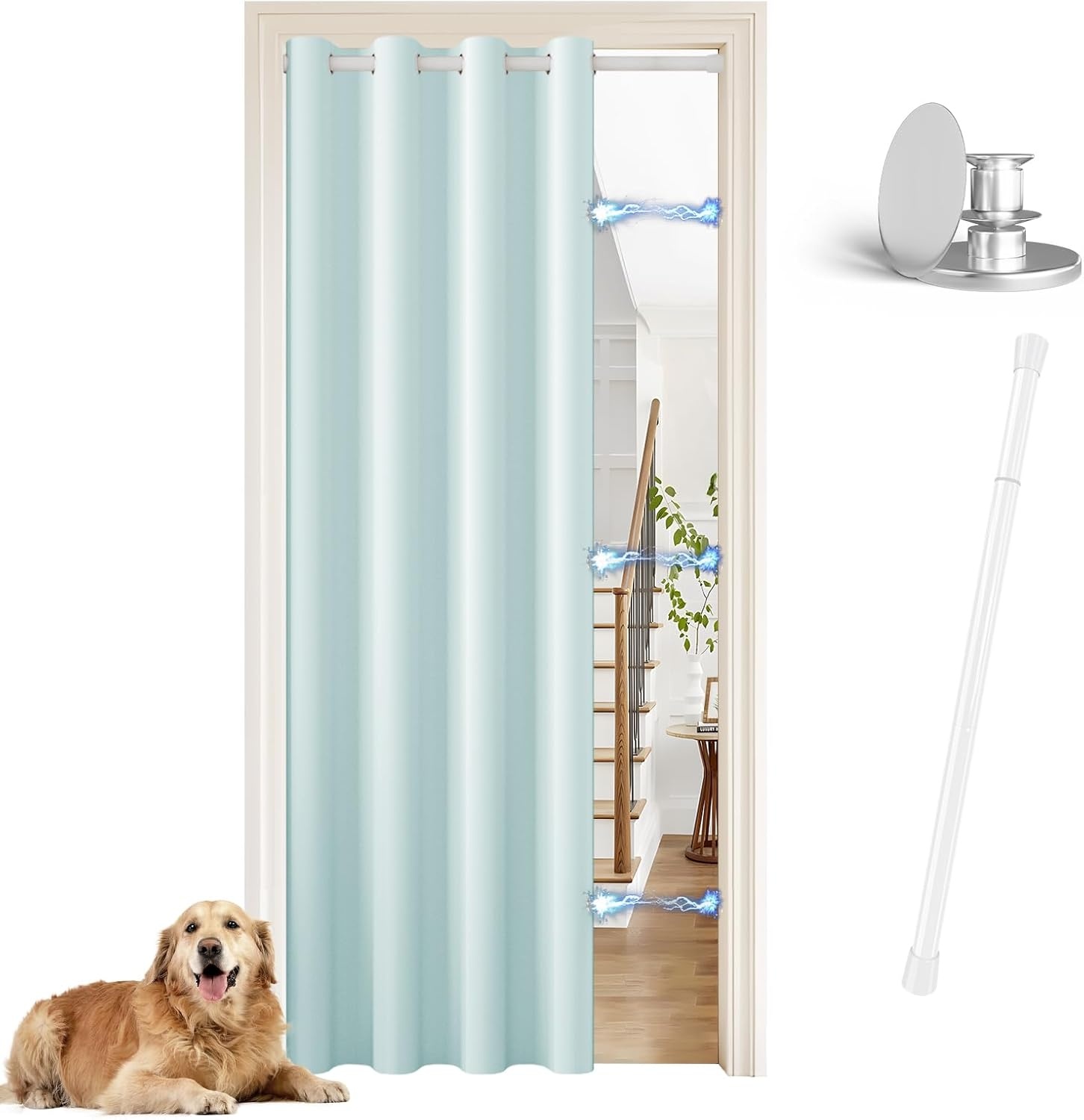 Thermischer Türvorhang Magnetverschluss 132x195 cm - 32% Rabatt