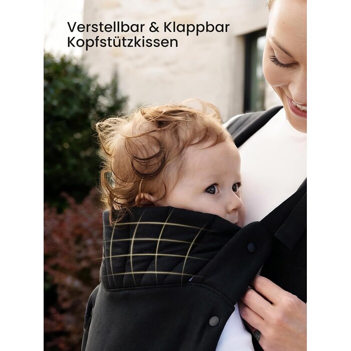 Ergonomische Babytrage - schwarz, 3-18 kg - 33% Rabatt