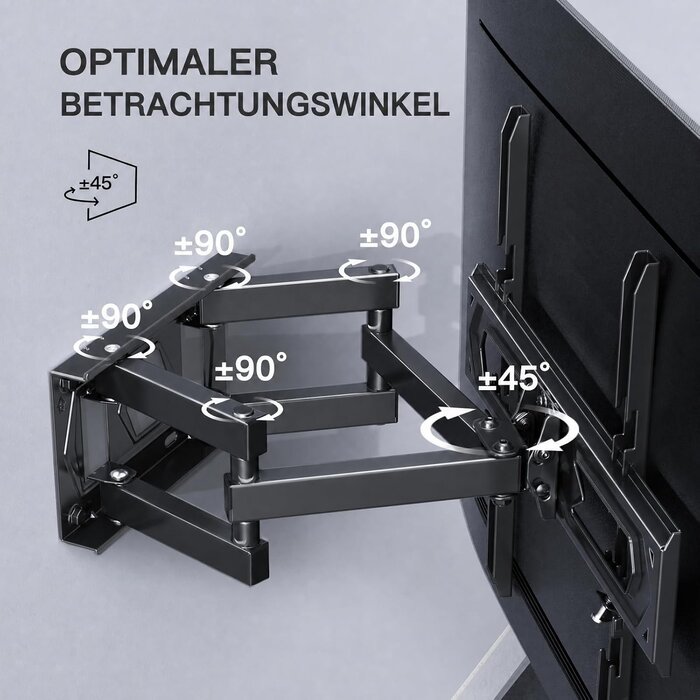 TV-Wandhalterung 26-70 Zoll schwenkbar bis 45 kg - 32% Rabatt