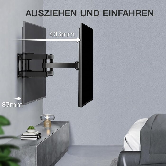 TV-Wandhalterung 26-70 Zoll, schwenkbar, 32% Rabatt, Stahl, bis 45 kg