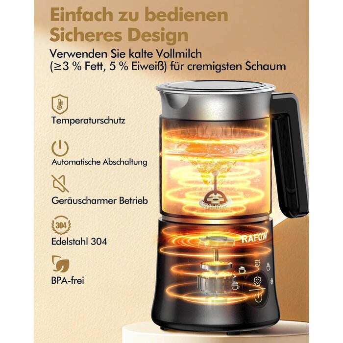Elektrischer 5-in-1 Milchaufschäumer 320ml - 33% Rabatt