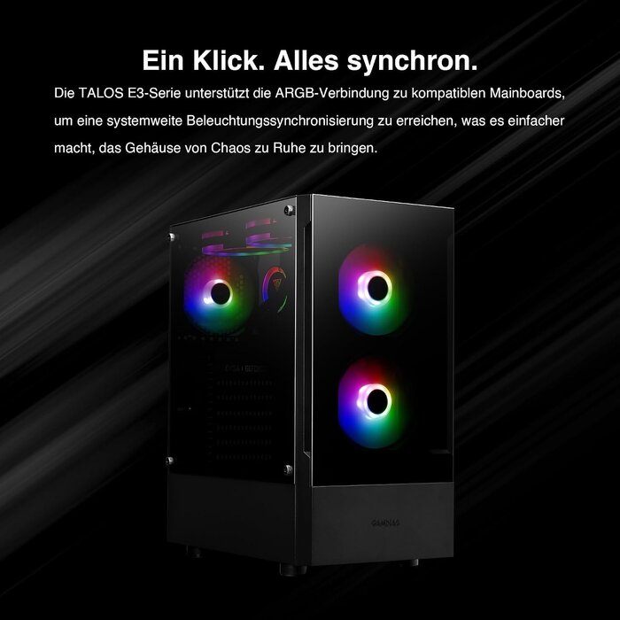 Gaming PC-Gehäuse ATX Mid-Tower mit ARGB-Lüftern - 33% Rabatt