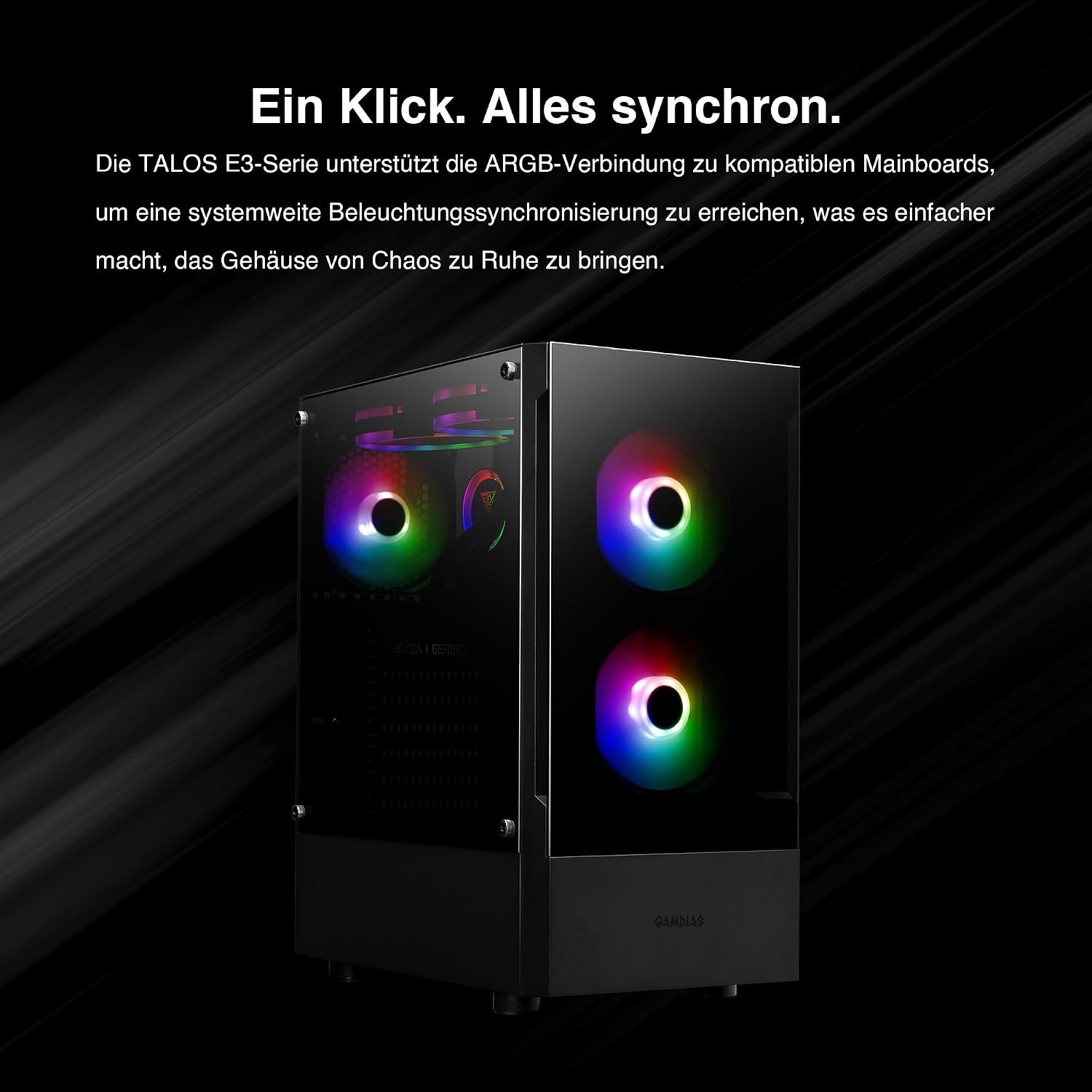 Gaming PC-Gehäuse ATX Mid-Tower mit ARGB-Lüftern - 33% Rabatt