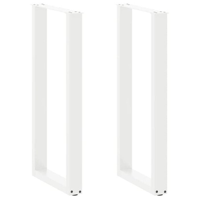 Bartischbeine 2er Set U-Form 40x100 cm Stahl Weiß - 34% Rabatt