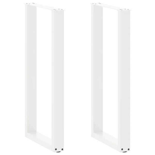 Bartischbeine 2er Set U-Form 40x100 cm Stahl Weiß - 34% Rabatt
