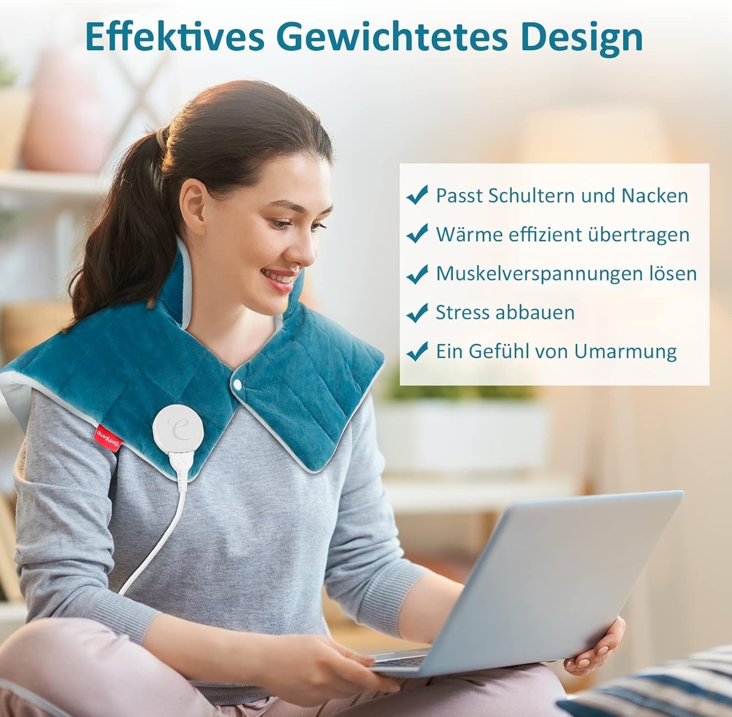Gewichtetes Nacken- und Schulterheizkissen, 9 Stufen, Timer - 33% Rabatt
