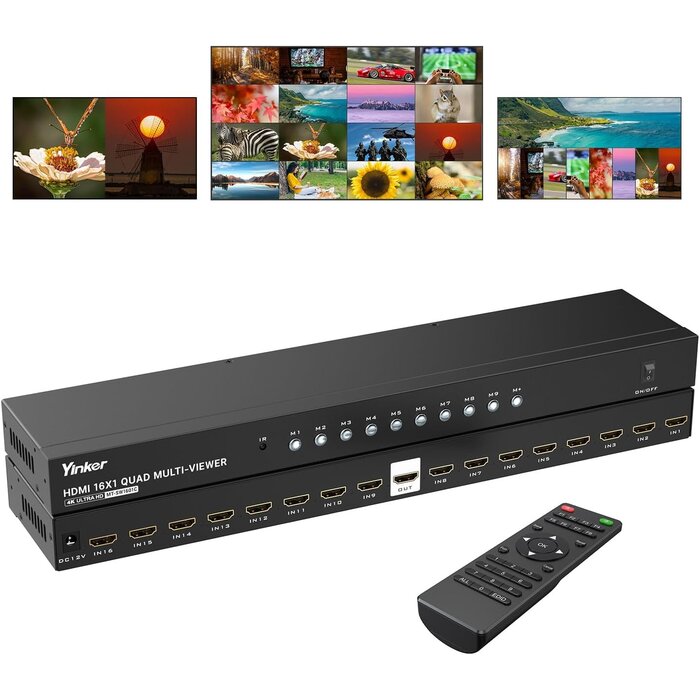 HDMI Quad Multiviewer KVM-Switch 4-Port 4K 30Hz - 34% Rabatt