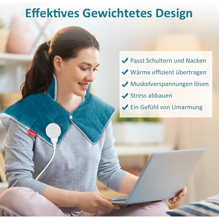 Gewichtetes Nacken- und Schulterheizkissen, 9 Wärmestufen - 33% Rabatt
