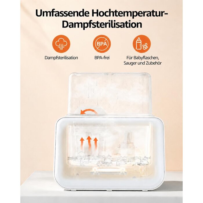 8-in-1 Babyflaschenwärmer und Sterilisator, cremeweiß - 33% Rabatt