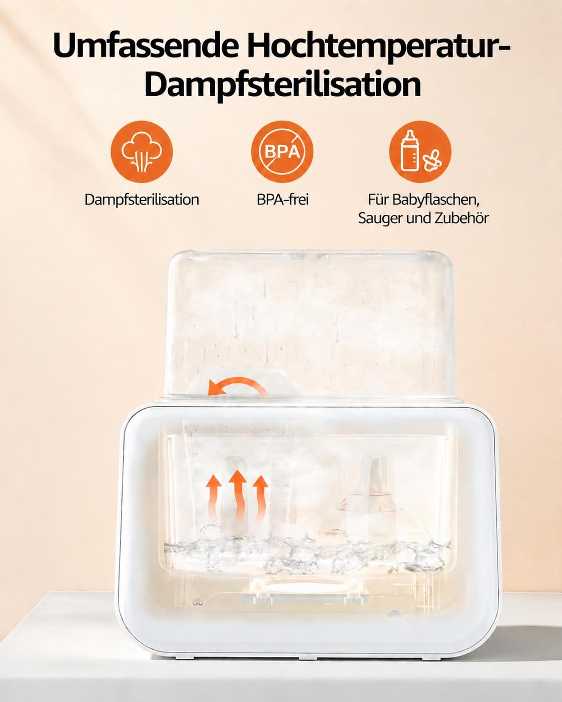 8-in-1 Babyflaschenwärmer und Sterilisator, cremeweiß - 33% Rabatt