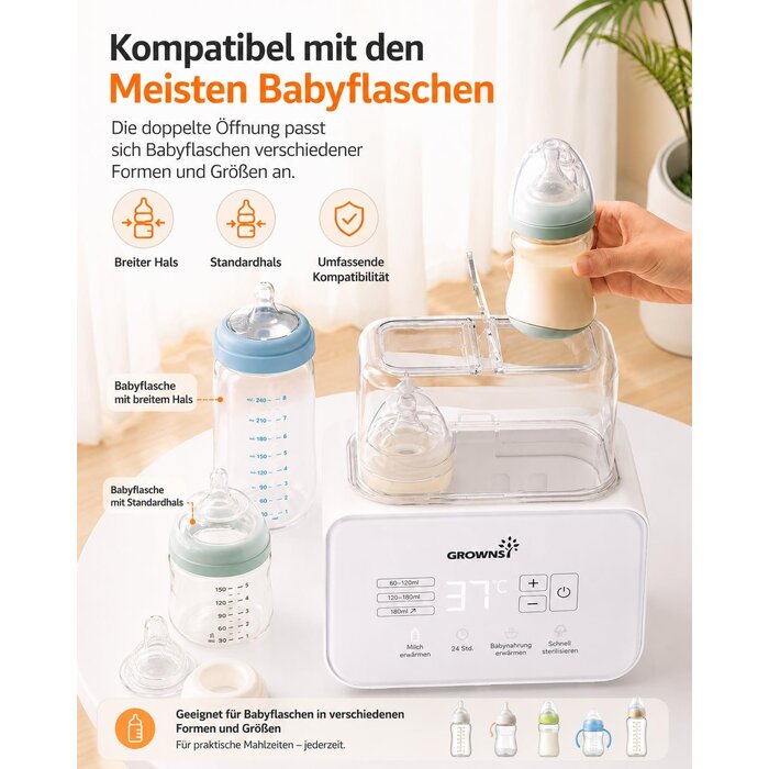 8-in-1 Babyflaschenwärmer und Sterilisator, cremeweiß - 33% Rabatt