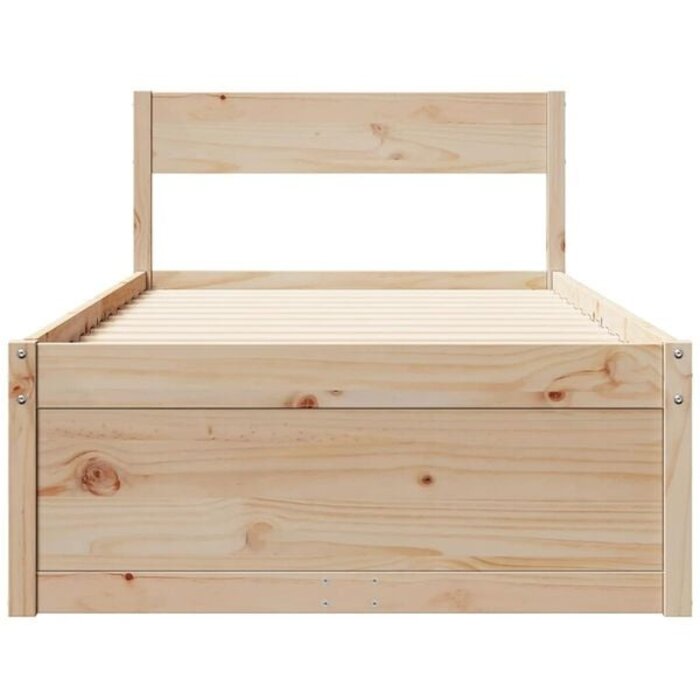 Massivholzbett 90x200 cm mit Schubladen - 35% Rabatt