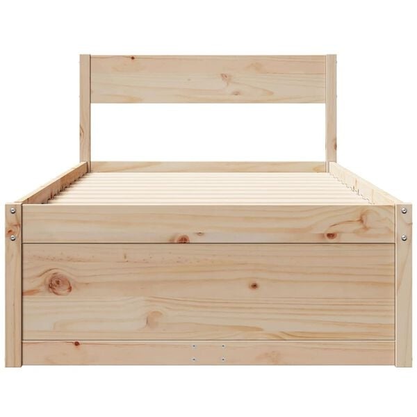 Massivholzbett 90x200 cm mit Schubladen - 35% Rabatt