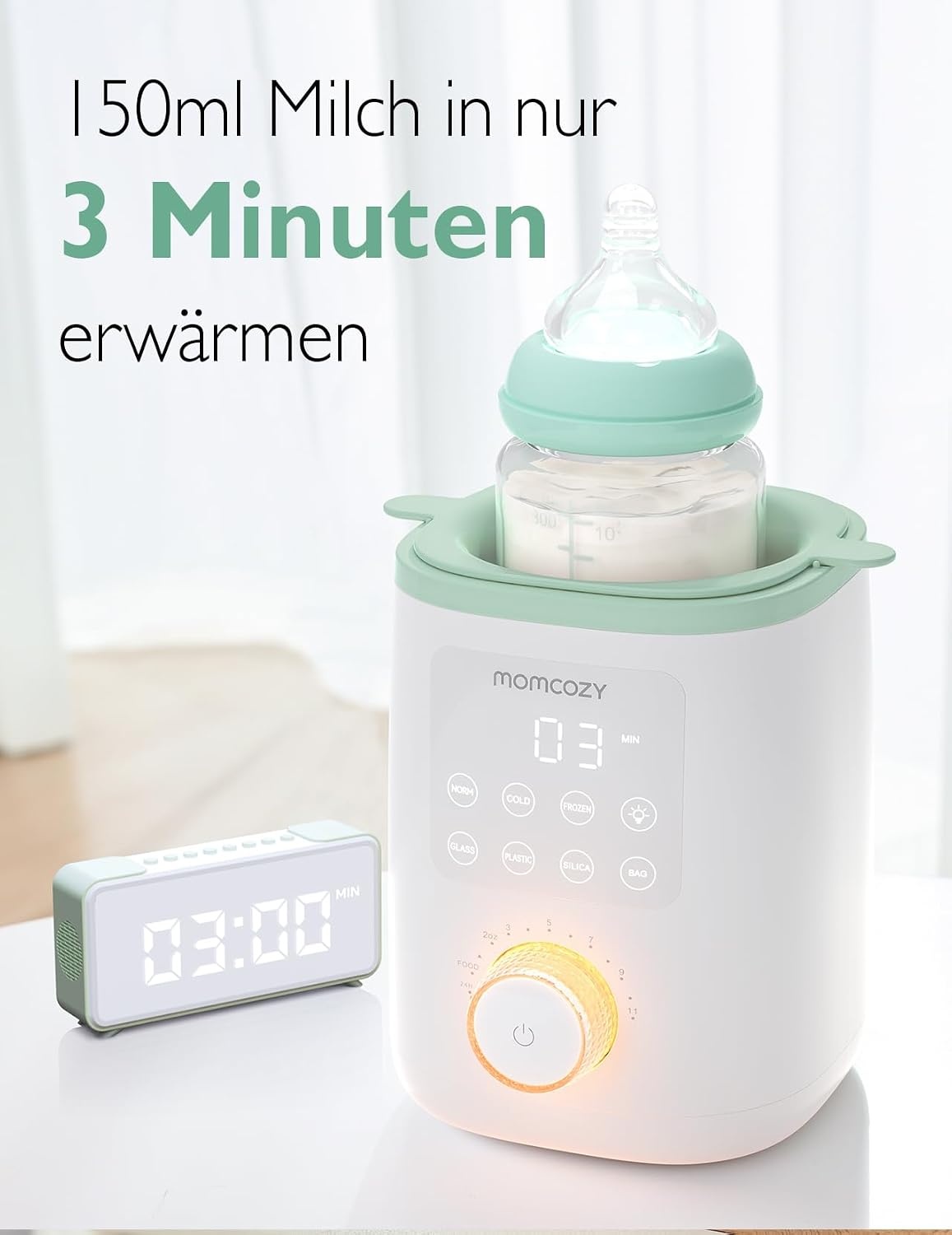 9-in-1 Babyflaschenwärmer & Sterilisator - 34% Rabatt - Weiß