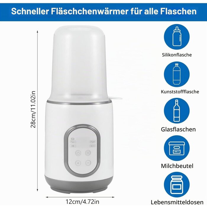 8-in-1 Babyflaschenwärmer - Schnell & Sterilisierbar - 30% Rabatt