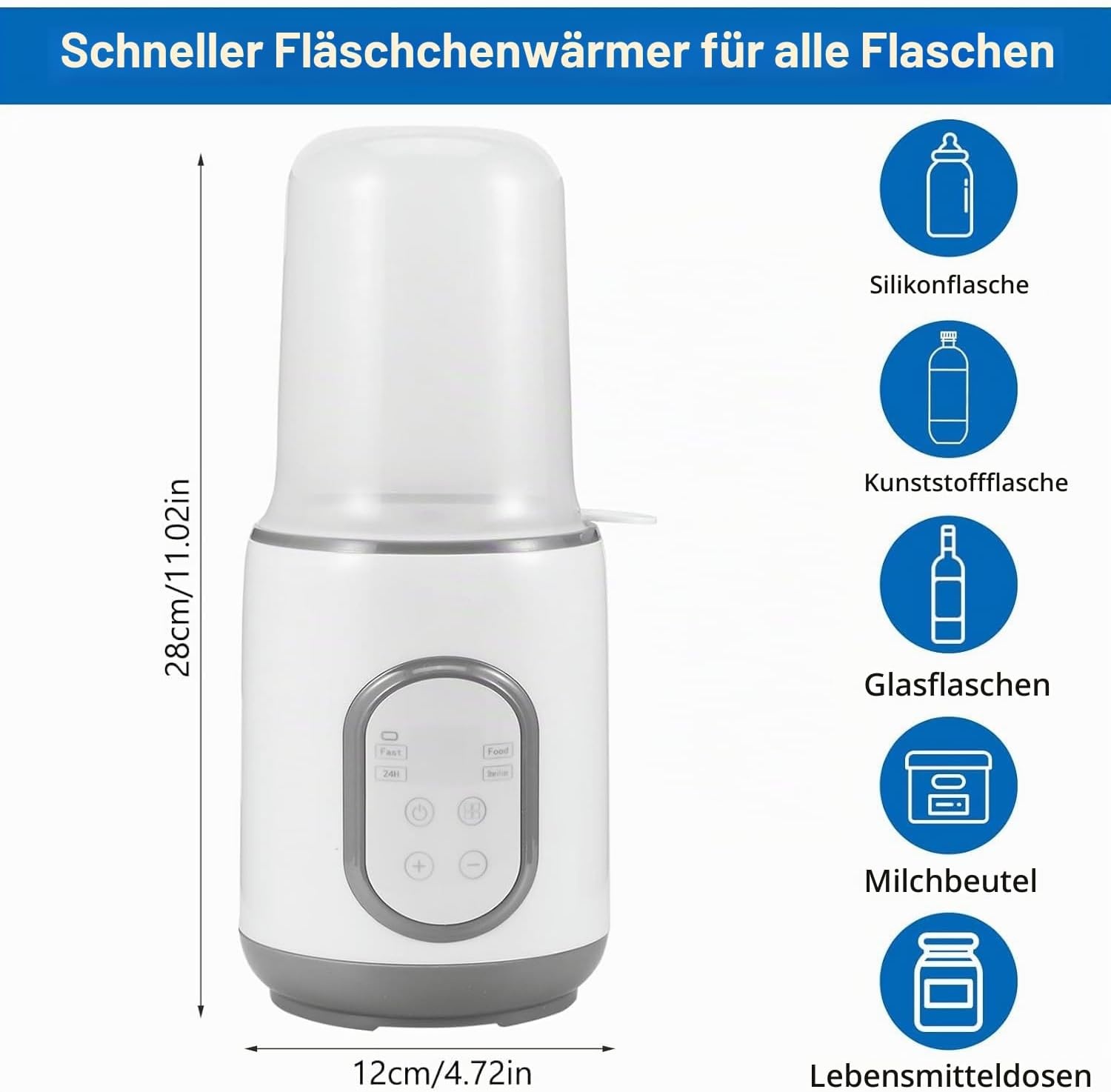 8-in-1 Babyflaschenwärmer - Schnell & Sterilisierbar - 30% Rabatt