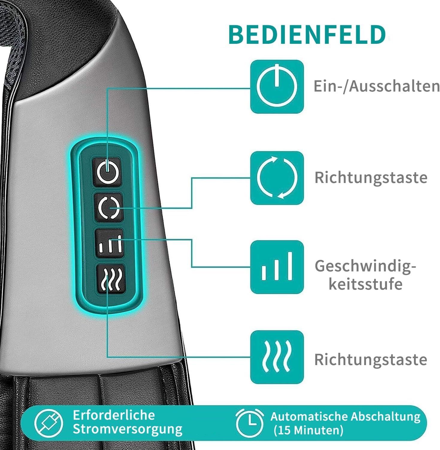 Shiatsu Nacken- und Rückenmassagegerät - 3D Tiefengewebe - 33% Rabatt