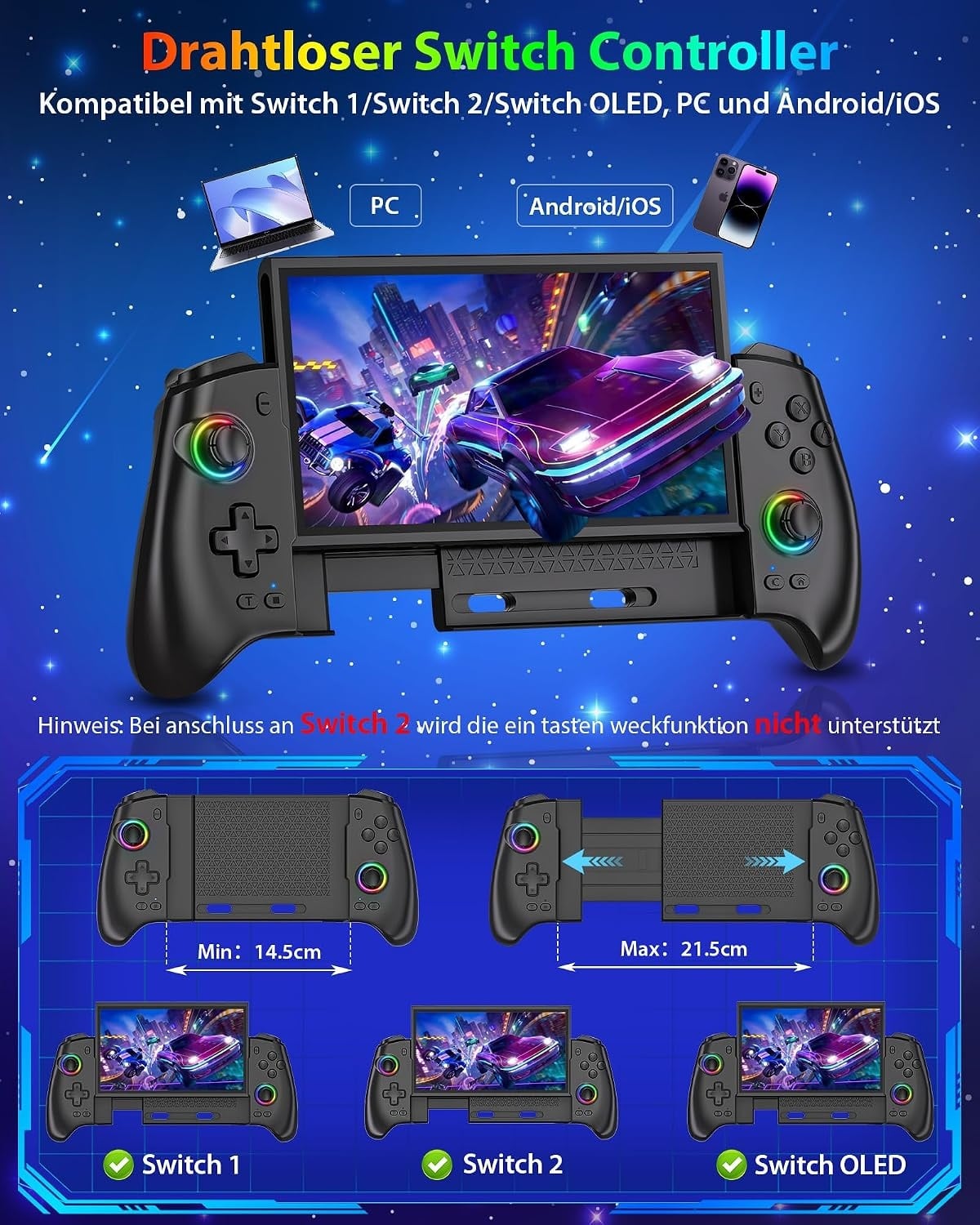 Pro Gaming Controller für Switch & PC - 32% Rabatt - Ausgepackt