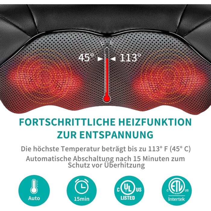 Shiatsu Nacken- & Rückenmassagegerät mit 33% Rabatt - Ausgepackt