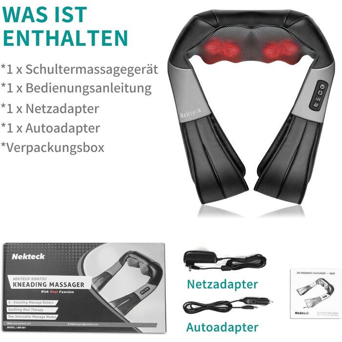 Shiatsu Nacken- & Rückenmassagegerät mit 33% Rabatt - Ausgepackt