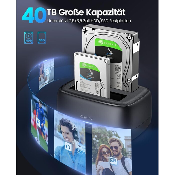 Duale Festplatten-Dockingstation für 2,5 & 3,5 Zoll HDD/SSD - 32% Rabatt