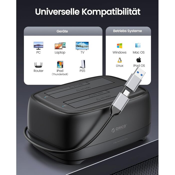 Duale Festplatten-Dockingstation für 2,5 & 3,5 Zoll HDD/SSD - 32% Rabatt