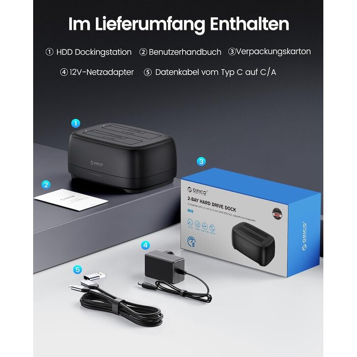 Duale Festplatten-Dockingstation für 2,5 & 3,5 Zoll HDD/SSD - 32% Rabatt