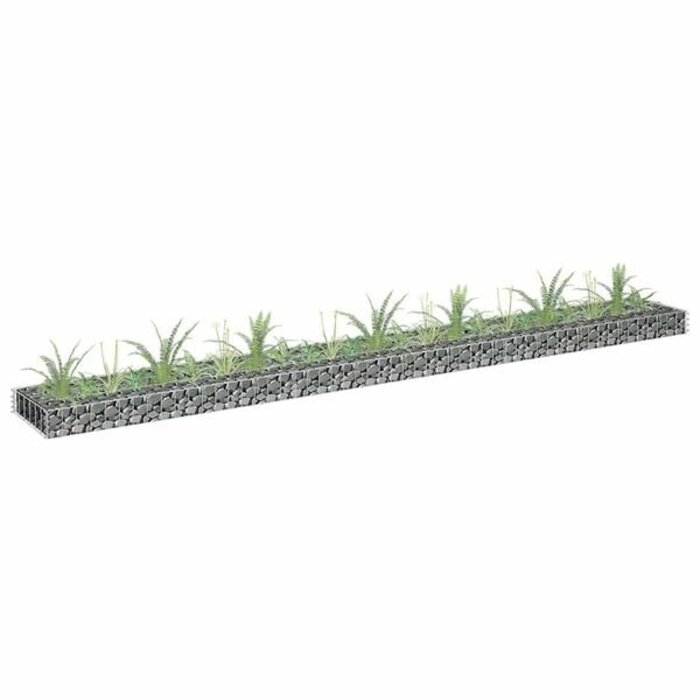 Gabionen-Pflanzkasten 270x30x10cm aus verzinktem Stahl - 32% Rabatt