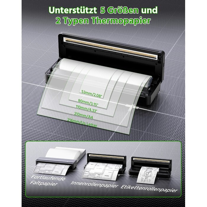 Tragbarer A4 Thermodrucker PB821 - 33% Rabatt auf das Auspackmodell