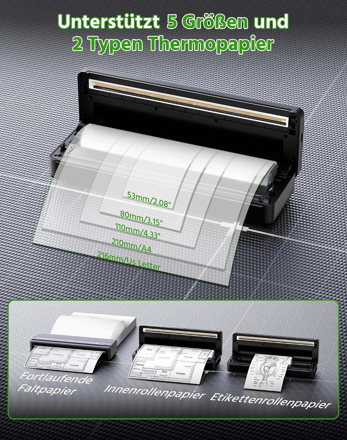Tragbarer A4 Thermodrucker PB821 - 33% Rabatt auf das Auspackmodell