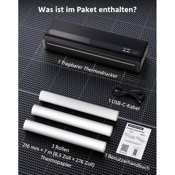 Tragbarer A4 Thermodrucker PB821 - 33% Rabatt auf das Auspackmodell