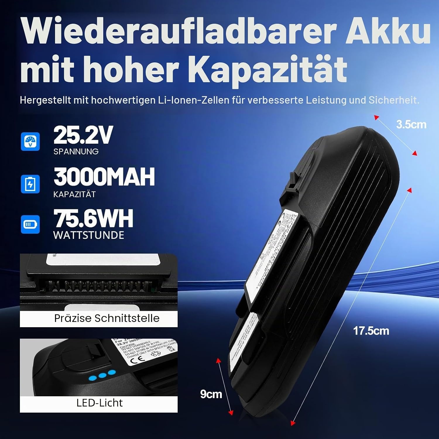 Ersatzakku für Akkusauger 25,2V 3000mAh - 34% Rabatt - Ausgepackt