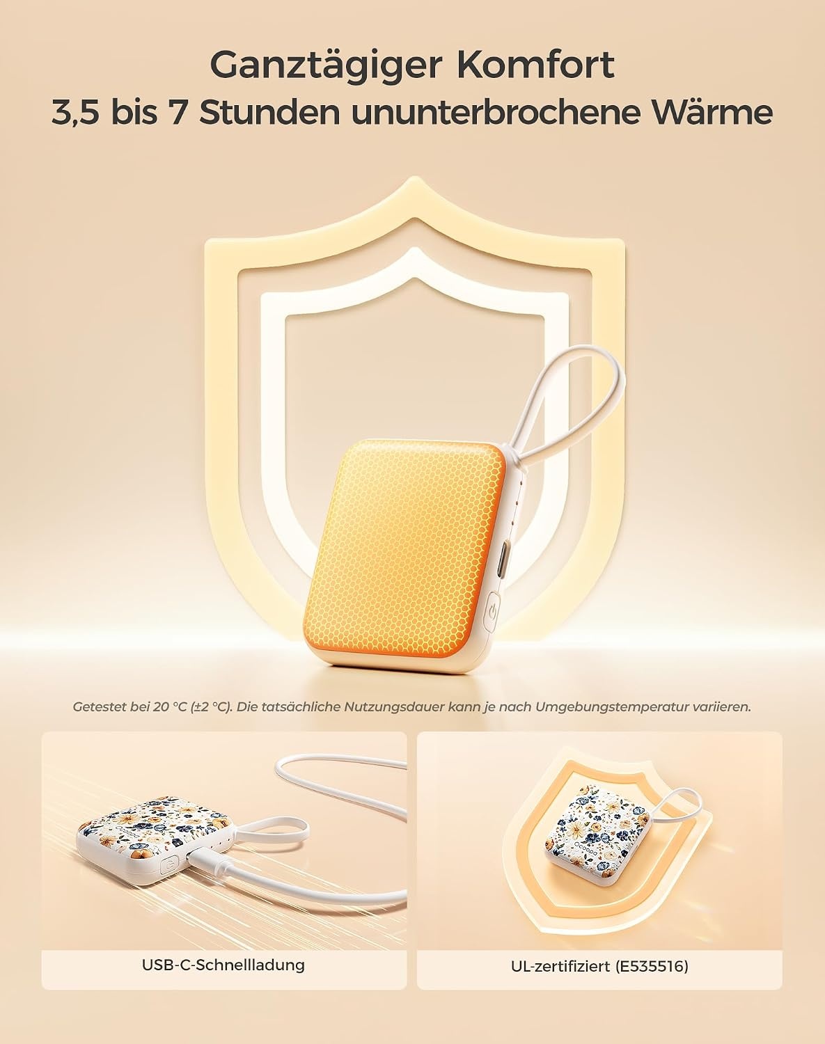 2x Wiederaufladbare Handwärmer Meadow Whisper, 14mm dünn - 26% Rabatt