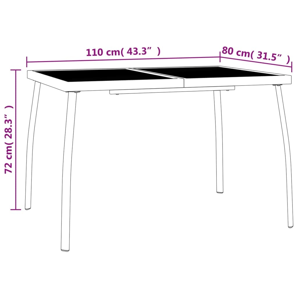 Gartentisch 110x80x72 cm Stahlgitter Anthrazit - 34% Rabatt