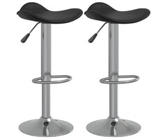 Vidaxl Barhocker 2er Set in Schwarz - verchromter Stahl - 52% Rabatt