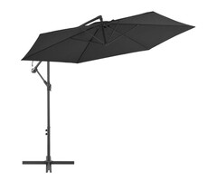 Vidaxl Ampelschirm 300 cm Schwarz - Aluminiummast - 57% Rabatt