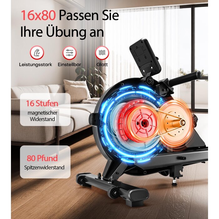 Magnetisches Rudergerät: 16 Widerstände & App-Anbindung - 30% Rabatt