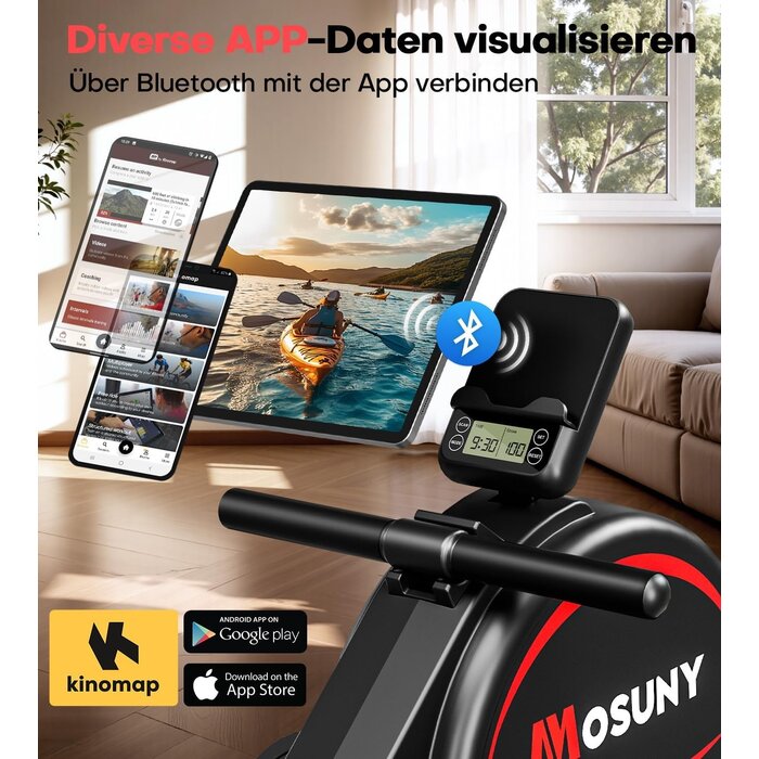 Magnetisches Rudergerät: 16 Widerstände & App-Anbindung - 30% Rabatt