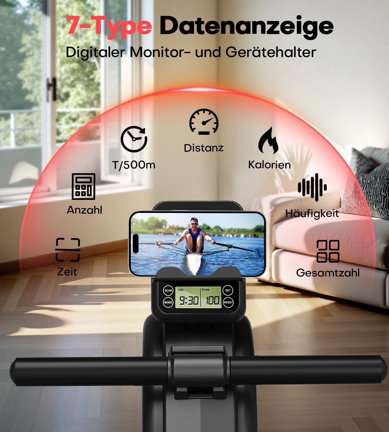 Magnetisches Rudergerät: 16 Widerstände & App-Anbindung - 30% Rabatt
