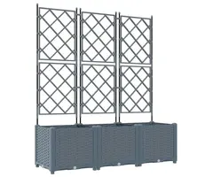 Vidaxl 3er-Set Pflanzkübel mit Rankgitter Hellgrau 120x143cm - 53% Rabatt