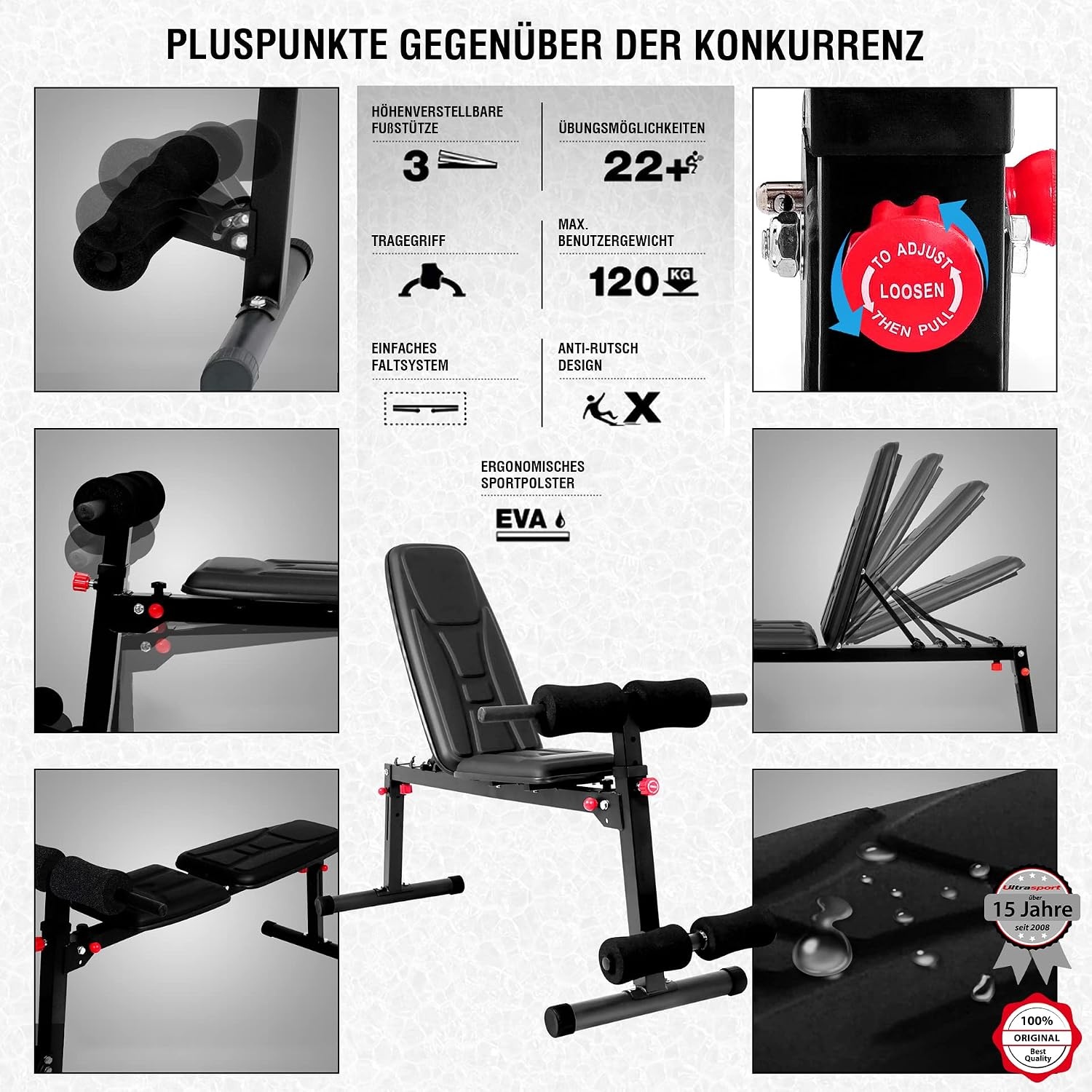 Multifunktionale Klappbare Hantelbank - 131,5 cm - 29% Rabatt