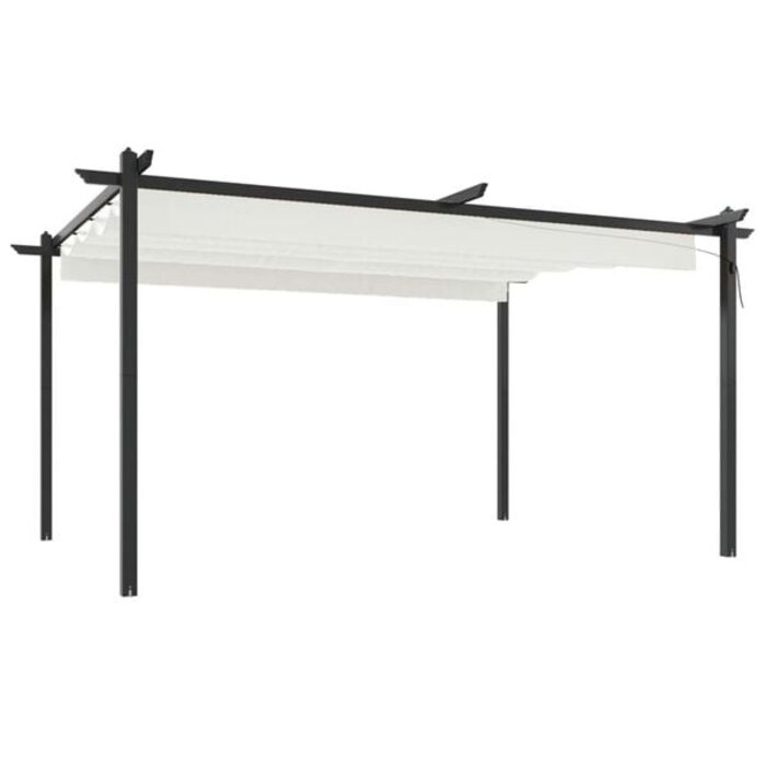 Vidaxl Gartenpavillon 4x3 m in Creme mit ausziehbarem Dach - 35% Rabatt