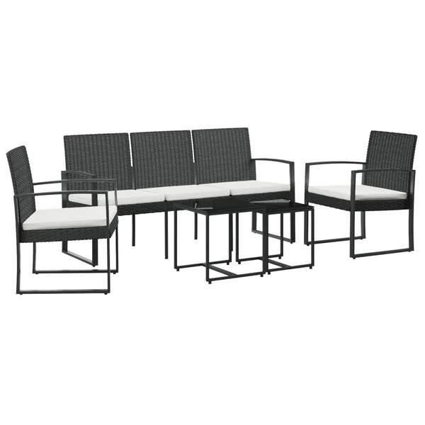 Vidaxl 5-tlg. Gartenmöbel-Set Rattan-Optik Schwarz - 35% Rabatt