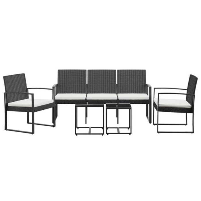 Vidaxl 5-tlg. Gartenmöbel-Set Rattan-Optik Schwarz - 35% Rabatt