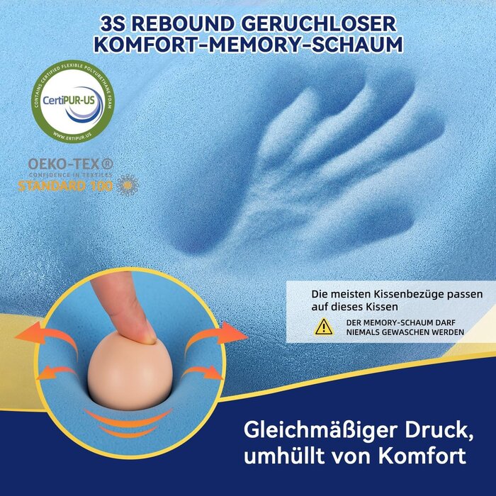 Ergonomisches Nackenstützkissen mit Kühlgel - 31% Rabatt