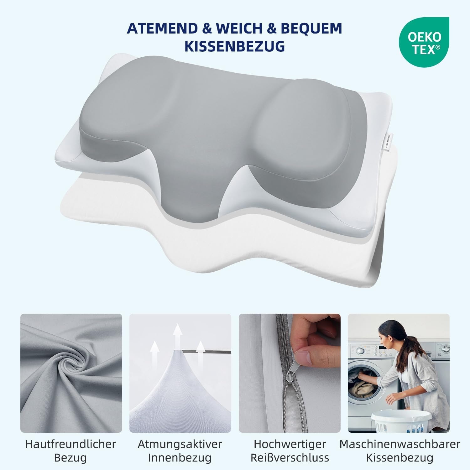 Ergonomisches Nackenstützkissen mit Kühlgel - 31% Rabatt