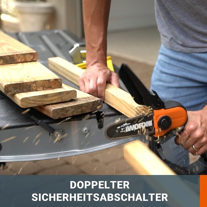 Akku-Einhand-Astkettensäge 20V, 12 cm Schwert - 34% Rabatt