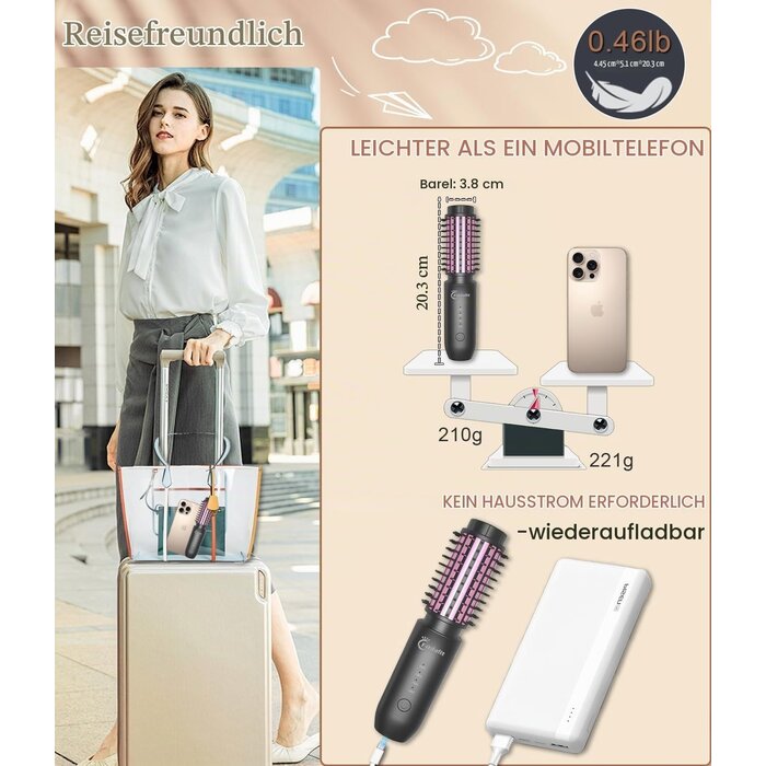 Kabellose Lockenbürste & Glätteisen 40mm - 33% Rabatt auf Retourenware